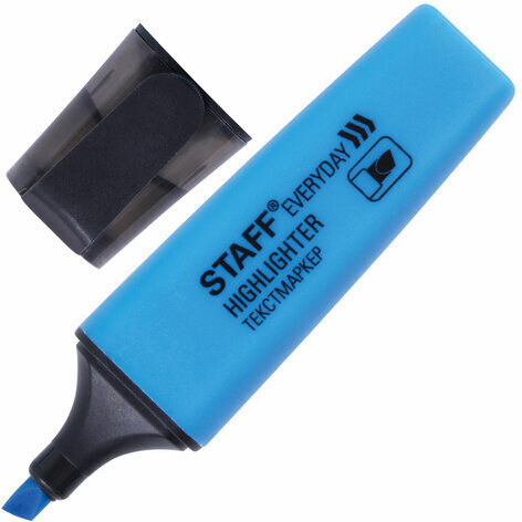 Текстовыделитель STAFF "EVERYDAY HL-638", ГОЛУБОЙ, линия 1-5 мм, 151642