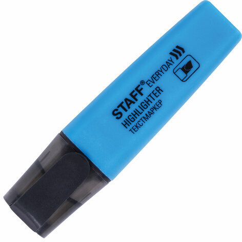 Текстовыделитель STAFF "EVERYDAY HL-638", ГОЛУБОЙ, линия 1-5 мм, 151642