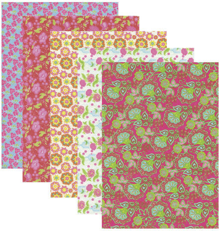 Цветной фетр для творчества, А4, ОСТРОВ СОКРОВИЩ, с рисунком, 5 листов, 5 цветов, толщина 2 мм, "Цветы", 660648