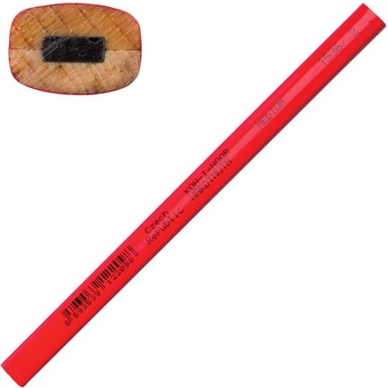 Карандаш столярный KOH-I-NOOR, 1 шт., НВ, грифель 5х2 мм, корпус красный, 153600200177