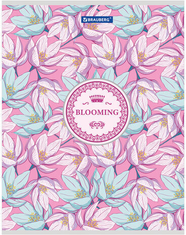 Тетрадь А5, 48 л., BRAUBERG, клетка, металлизированный картон, УЗОР, 401843