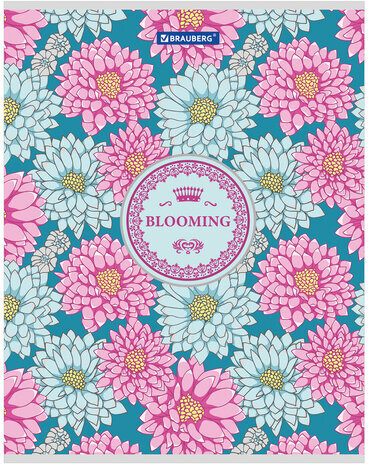 Тетрадь А5, 48 л., BRAUBERG, клетка, металлизированный картон, УЗОР, 401843