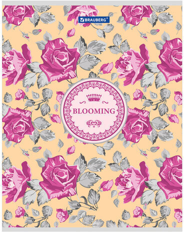 Тетрадь А5, 48 л., BRAUBERG, клетка, металлизированный картон, УЗОР, 401843