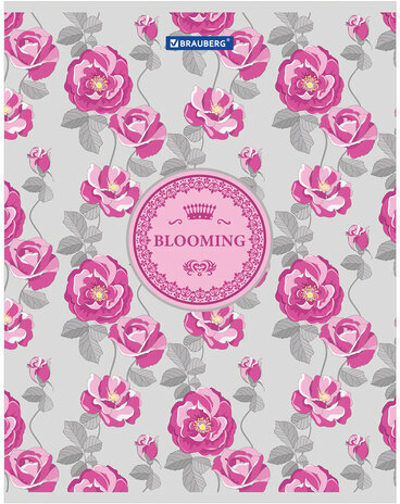 Тетрадь А5, 48 л., BRAUBERG, клетка, металлизированный картон, УЗОР, 401843