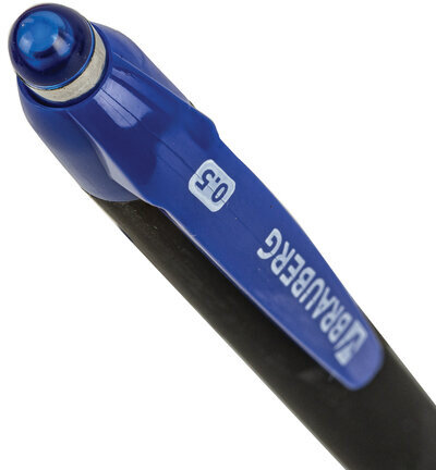 Ручка шариковая автоматическая BRAUBERG "Office Style", СИНЯЯ, корпус черный, пишущий узел 0,5 мм, линия письма 0,3 мм, 144222