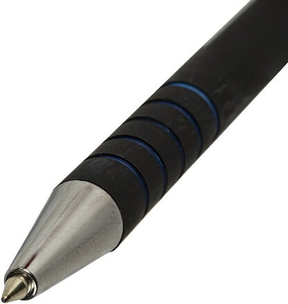 Ручка шариковая автоматическая BRAUBERG "Office Style", СИНЯЯ, корпус черный, пишущий узел 0,5 мм, линия письма 0,3 мм, 144222