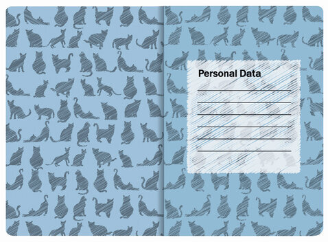 Тетрадь 40 л. в клетку обложка SoftTouch, бежевая бумага 70 г/м2, сшивка, А5 (147х210 мм), ВОЛК В ОЧКАХ, BRAUBERG, 403767