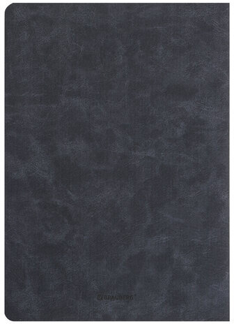 Тетрадь 48 л. в клетку обложка фактурный кожзам, сшивка, A5 (147х210мм), ЧЕРНЫЙ, BRAUBERG SKY, 403867