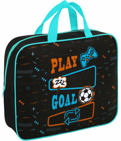 Папка на молнии с ручками BRAUBERG А4, 1 отделение, полиэстер, 80 мм, "Play sleep repeat", 272181