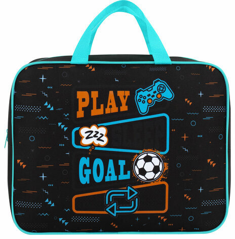 Папка на молнии с ручками BRAUBERG А4, 1 отделение, полиэстер, 80 мм, "Play sleep repeat", 272181