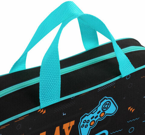 Папка на молнии с ручками BRAUBERG А4, 1 отделение, полиэстер, 80 мм, "Play sleep repeat", 272181