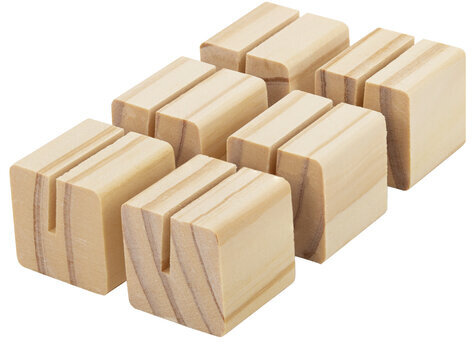 Ценникодержатель деревянный (ценники, реклама, фото) 3,5х3,5х3,5 см, КОМПЛЕКТ 6 шт., BRAUBERG, 291311