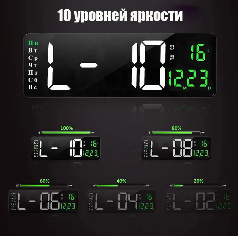 Часы настенные, настольные электронные с температурой Орбита OT-CLW21 Красные