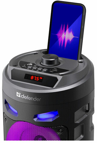 Колонка портативная DEFENDER Crashboom, 16 Вт, 1800 мАч, Bluetooth, FM, Type-C, черная, 65085