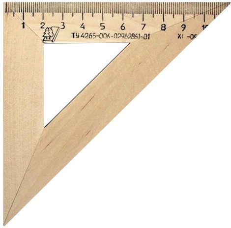 Треугольник деревянный, угол 45, 11 см, УЧД, С138