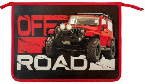 Папка для тетрадей ЮНЛАНДИЯ А4, 1 отделение, пластик, на молнии, "Offroad", 271083