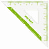 Набор чертежный ЮНЛАНДИЯ "ГЕОМЕТРИЯ" (линейка 18 см, 2 треугольника, транспортир), зеленая шкала, 210740