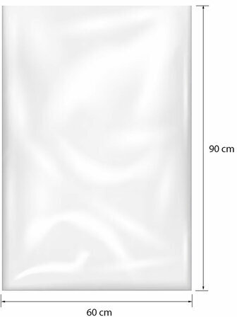 Пакеты фасовочные ПРОЧНЫЕ, первичный ПВД 60х90 см, КОМПЛЕКТ 100 шт., 50 мкм