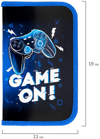 Пенал ПИФАГОР, 1 отделение. ламинированный картон, 19х11 см, "Game On", 271503