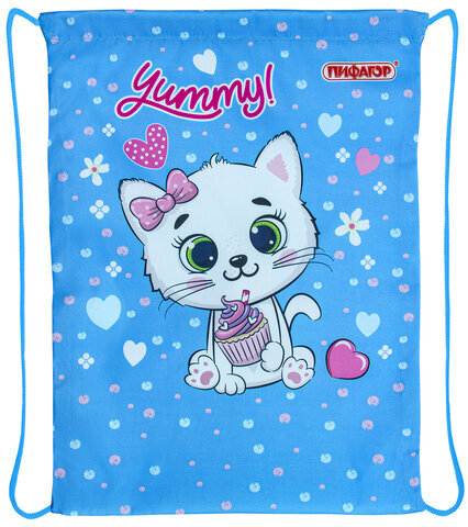 Мешок для обуви ПИФАГОР, 1 отделение, 40х32 см, "Yummy cupcake", 271603