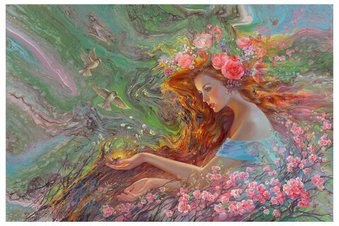 Картина стразами (алмазная мозаика), 60х80 см, ОСТРОВ СОКРОВИЩ "Весна", без подрамника, 663869