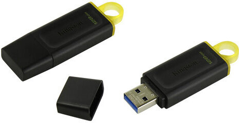 Флеш-диск 128GB KINGSTON DataTraveler Exodia, разъем USB 3.2, черный/желтый, DTX/128GB