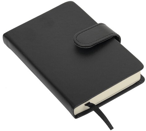 Скетчбук, слоновая кость 140 г/м2 90х140 мм, 80 л., КОЖЗАМ, застежка, BRAUBERG ART CLASSIC, черный,116458