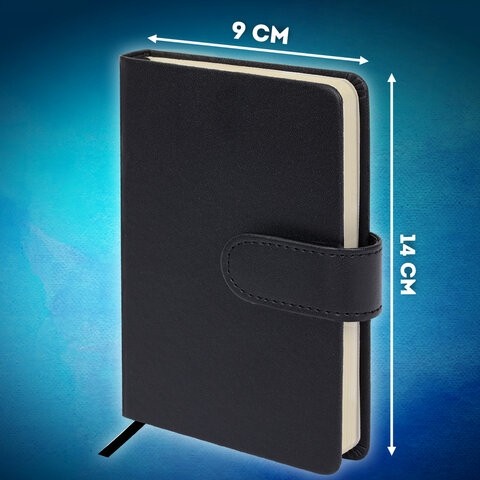 Скетчбук, слоновая кость 140 г/м2 90х140 мм, 80 л., КОЖЗАМ, застежка, BRAUBERG ART CLASSIC, черный,116458