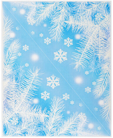 Украшение для окон и стекла ЗОЛОТАЯ СКАЗКА "Морозные узоры 2", 30х38 см, ПВХ, 591224