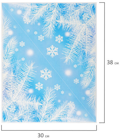 Украшение для окон и стекла ЗОЛОТАЯ СКАЗКА "Морозные узоры 2", 30х38 см, ПВХ, 591224