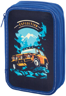 Пенал ПИФАГОР, 3 отделения, ламинированный картон, &quot;Expedition&quot;, 19х11 см, 229211