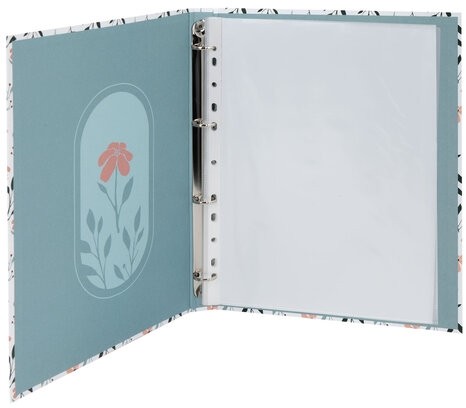 Папка-портфолио универсальная, 4 кольца, 20 файлов, 7БЦ матовая, BRAUBERG "Flowers", 117556