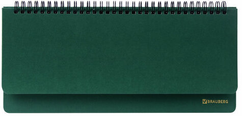 Планинг настольный недатированный (305x140 мм) BRAUBERG "Select", балакрон, 60 л., зеленый, 111695