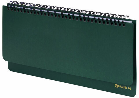 Планинг настольный недатированный (305x140 мм) BRAUBERG "Select", балакрон, 60 л., зеленый, 111695