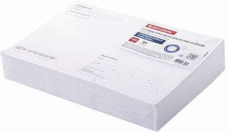 Конверты С5 (162х229 мм), отрывная лента, Куда-Кому, внутренняя запечатка, 80 г/м2, КОМПЛЕКТ 100 шт., BRAUBERG, 112188, С50.15.100С (11