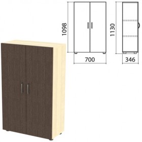 Шкаф закрытый &quot;Канц&quot;, 700х350х1130 мм, цвет дуб молочный/венге (КОМПЛЕКТ)