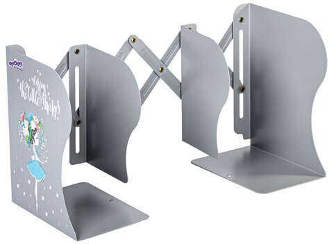 Подставка-держатель для книг и учебников ЮНЛАНДИЯ "Flower girl", раздвижная, металлическая, 237902