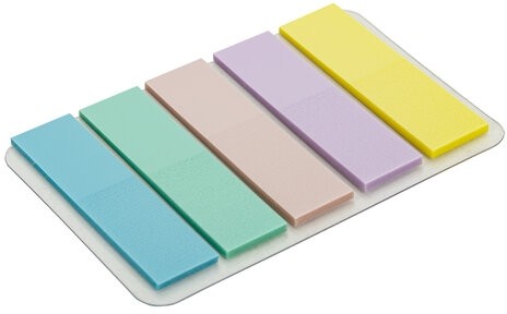 Закладки клейкие пастельные BRAUBERG MACAROON 45х12 мм, 100 штук (5 цветов х 20 листов), 115212