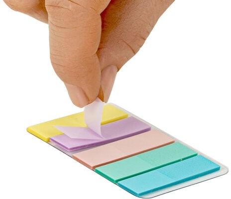 Закладки клейкие пастельные BRAUBERG MACAROON 45х12 мм, 100 штук (5 цветов х 20 листов), 115212