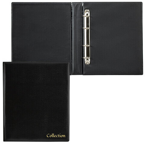 Альбом нумизмата без листов "OPTIMA", 230х270 мм, на кольцах, ПВХ, черный, STAFF, 238076