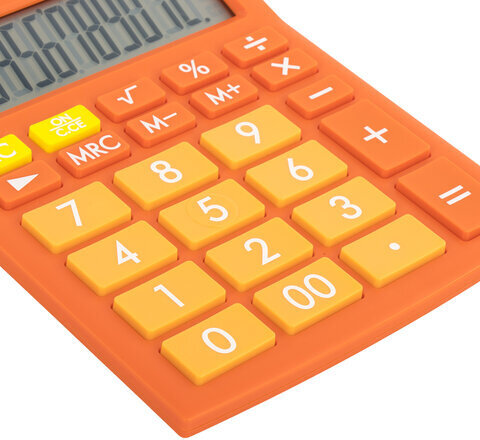 Калькулятор настольный BRAUBERG ULTRA-12-RG (192x143 мм), 12 разрядов, двойное питание, ОРАНЖЕВЫЙ, 250495