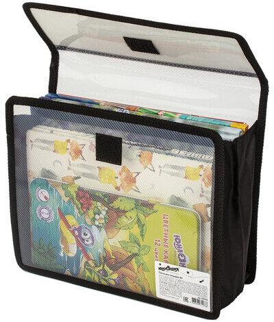 Папка для тетрадей ЮНЛАНДИЯ А5, 2 отделения, пластик, клапан на липучке, "Space", 270145