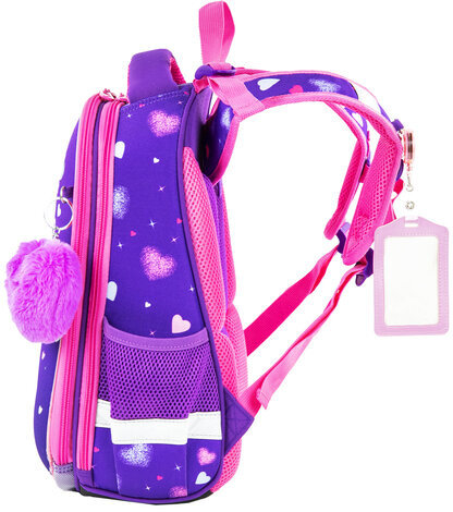 Ранец BRAUBERG PREMIUM, 2 отделения, с брелком, "Shining girl", 38х29х16 см, 270592