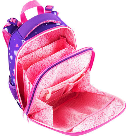 Ранец BRAUBERG PREMIUM, 2 отделения, с брелком, "Shining girl", 38х29х16 см, 270592