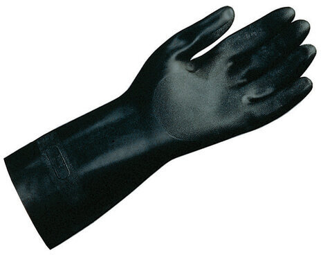 Перчатки латексно-неопреновые MAPA Technic/UltraNeo 420, хлопчатобумажное напыление, размер 9 (L), черные