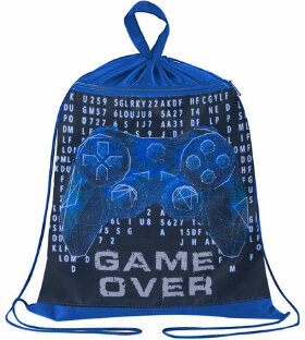 Мешок для обуви BRAUBERG, с петлёй, карман на молнии, полиэстер, 47х37 см, &quot;Game over&quot;, 270912