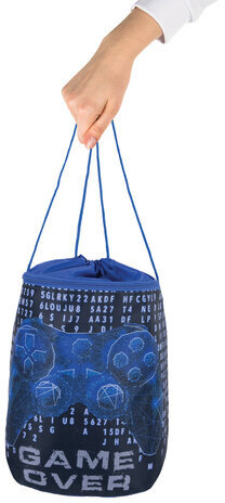 Мешок для обуви BRAUBERG, с петлёй, карман на молнии, полиэстер, 47х37 см, "Game over", 270912