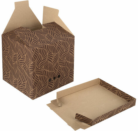 Короб для хранения из плотного микрогофрокартона 315х315х315 мм, КОМПЛЕКТ 3 шт., BRAUBERG HOME "Узор", 271820