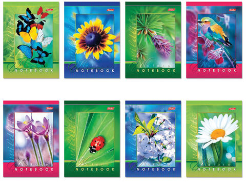 Блокнот МАЛЫЙ ФОРМАТ (124х144 мм) А6, 48 л., скоба, мелованная картонная обложка, клетка, HATBER, "Живые моменты", 48Б6B1, B136447