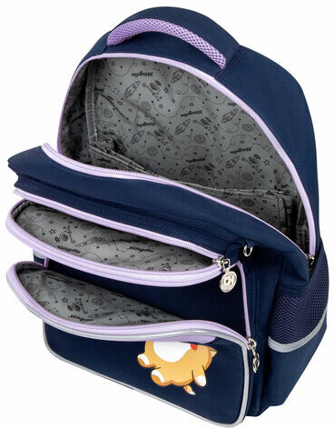 Рюкзак ЮНЛАНДИЯ COMPLETE, с пеналом в комплекте, эрго-спинка, "Bored cat", 42х29х14 см, 272055